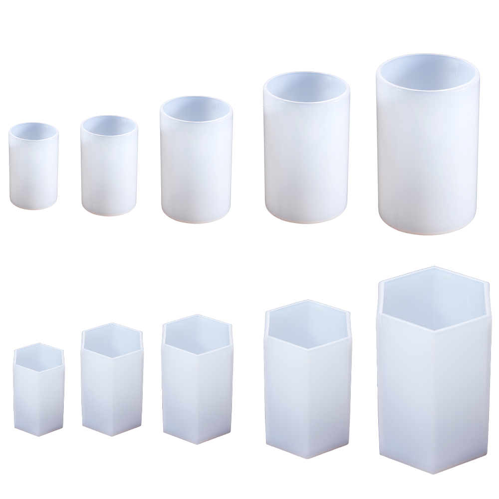 Candle Making Design - Molde cilíndrico de silicona, Molde hexagonal