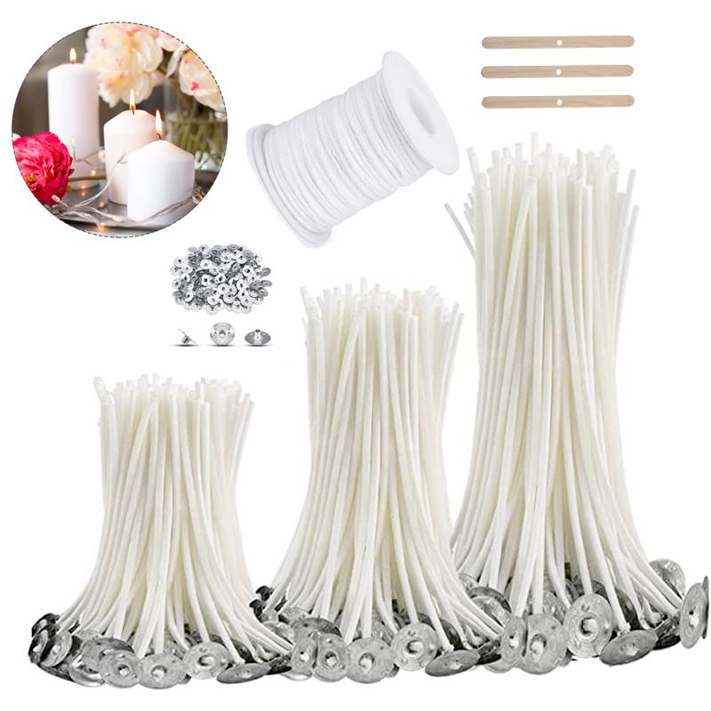 Cotton Wick Pre Tabbed - Mechas para velas sin humo, 100/50