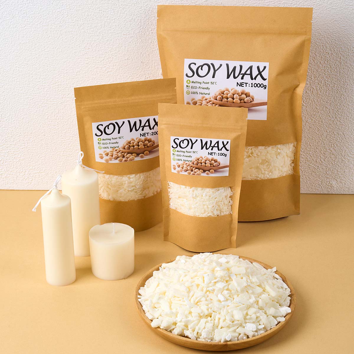 Cera de soja blanca pura de 1  - Candle Making Ingredients reseña y precio